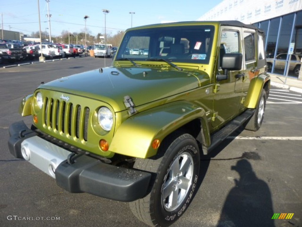 Rescue Green Metallic 2008 Jeep Wrangler Unlimited Sahara 4x4 Exterior Photo #78389510