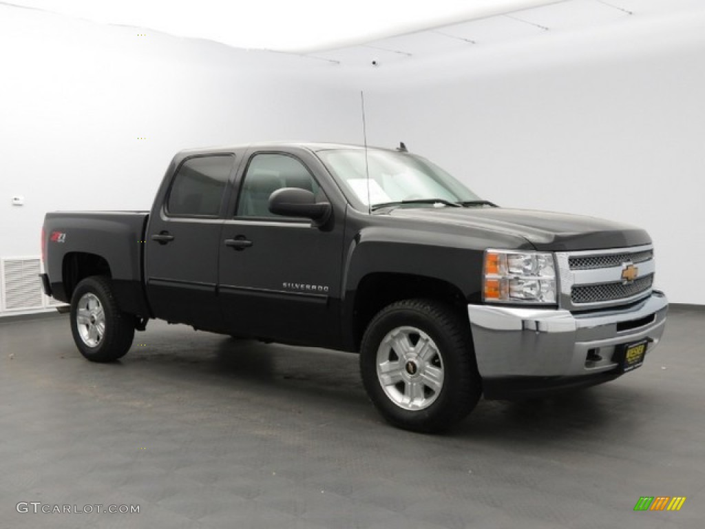 Black 2012 Chevrolet Silverado 1500 LT Crew Cab 4x4 Exterior Photo #78389513