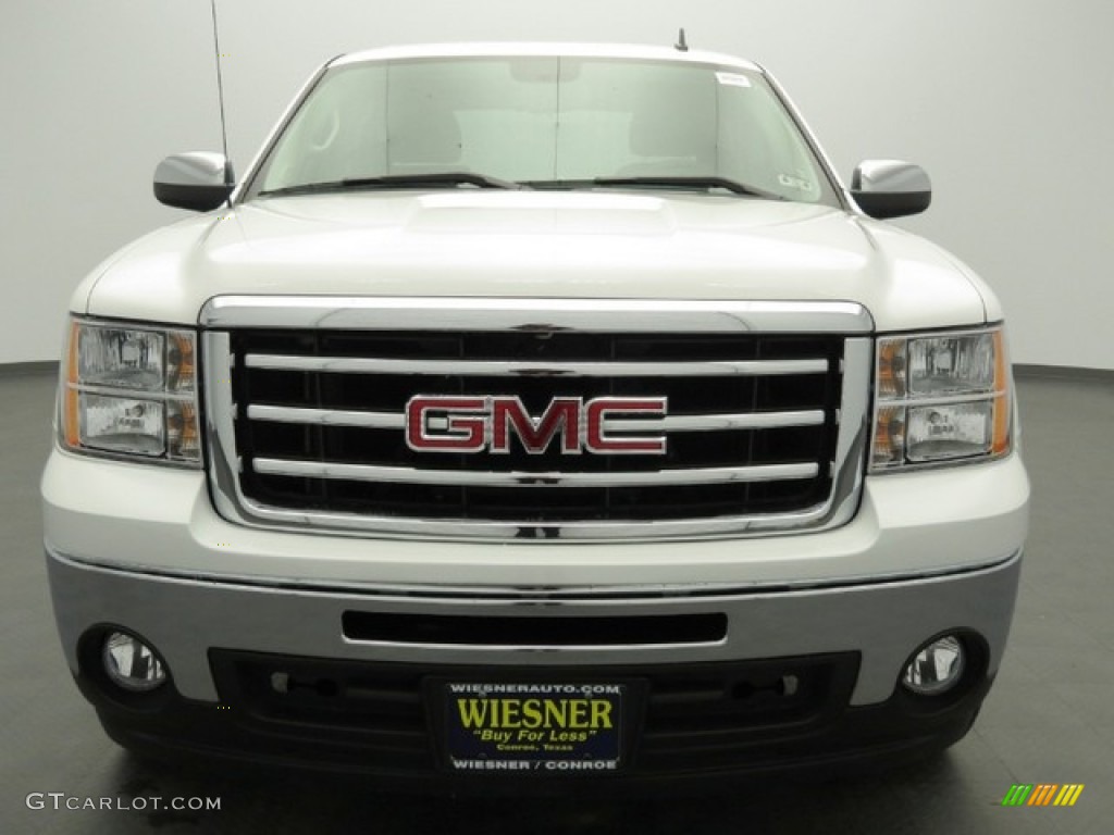 2012 Sierra 1500 SLE Crew Cab - Summit White / Ebony photo #2