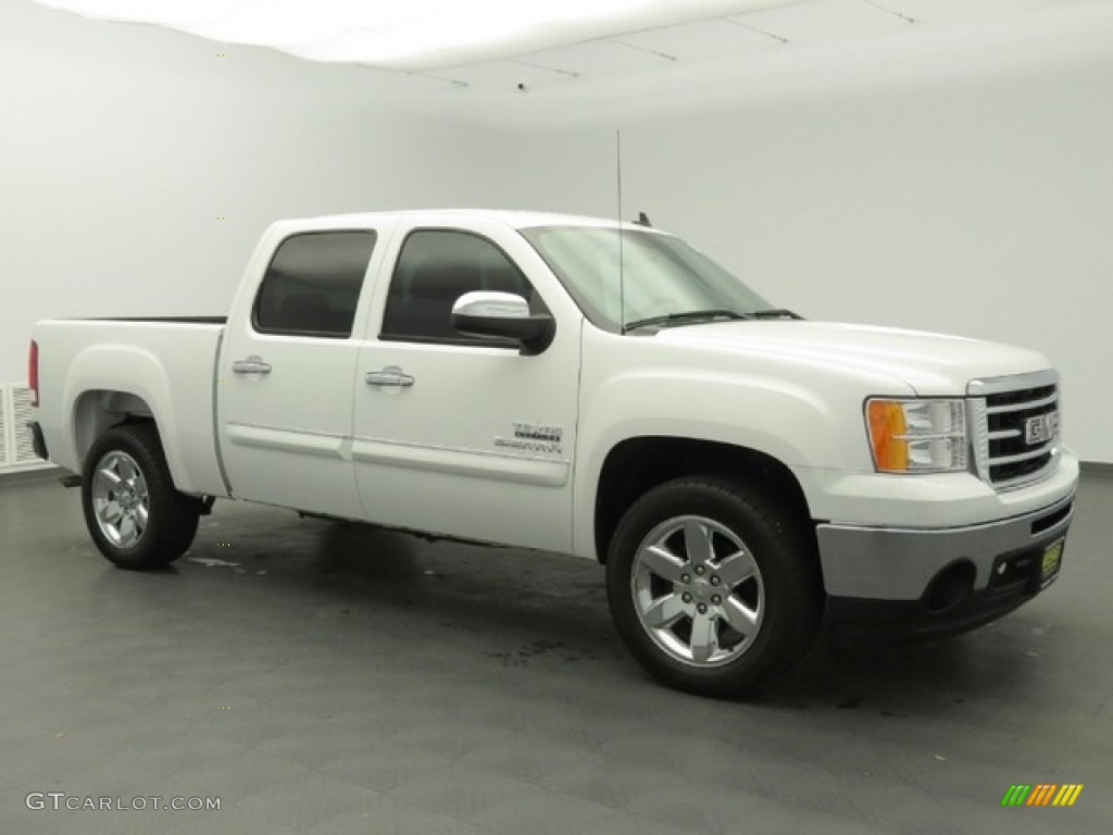 2012 Sierra 1500 SLE Crew Cab - Summit White / Ebony photo #3