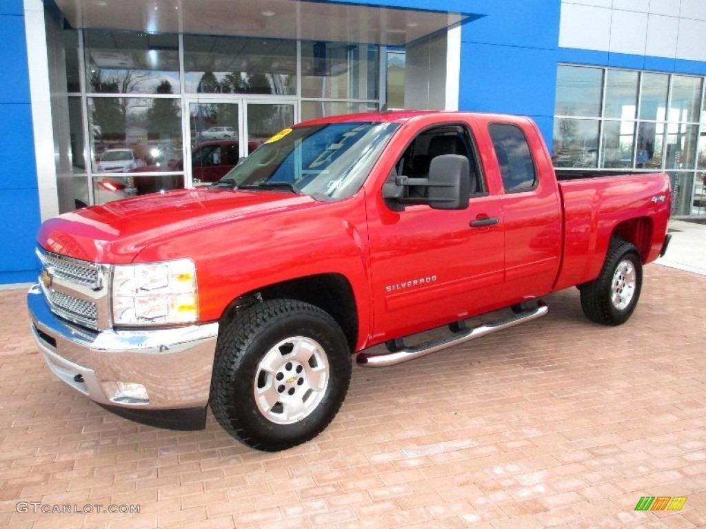 Victory Red 2012 Chevrolet Silverado 1500 LT Extended Cab 4x4 Exterior Photo #78390357