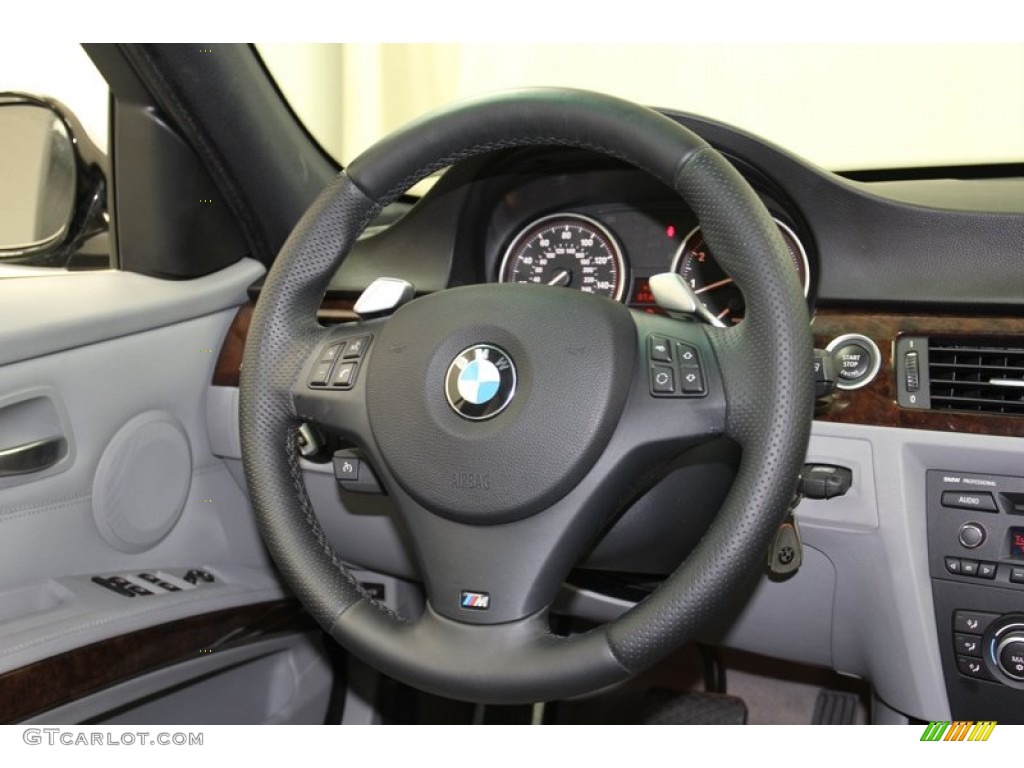 2010 BMW 3 Series 328i Sedan Gray Dakota Leather Steering Wheel Photo #78392329