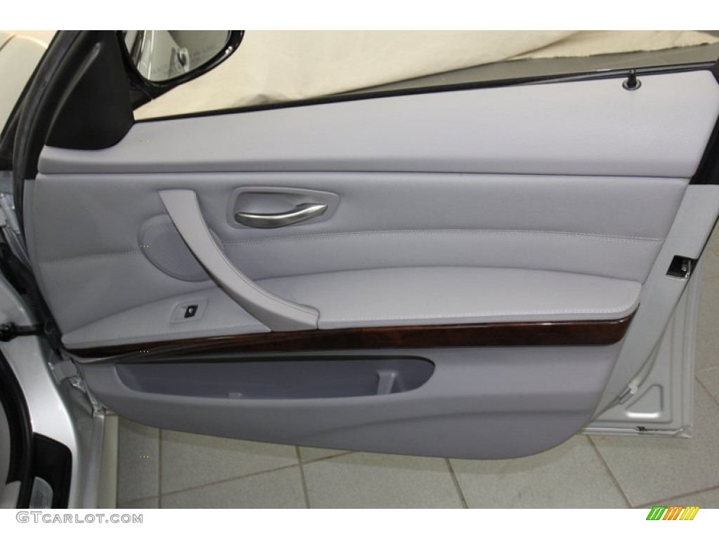 2010 BMW 3 Series 328i Sedan Gray Dakota Leather Door Panel Photo #78392487
