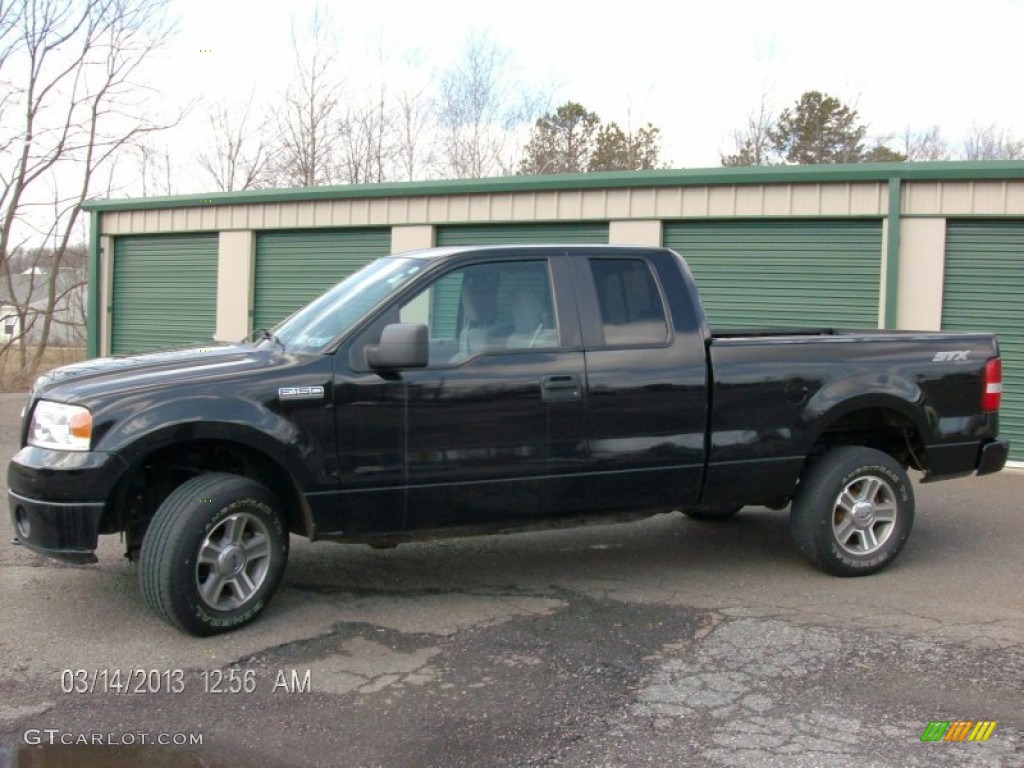 2008 F150 STX SuperCab 4x4 - Black / Medium/Dark Flint photo #1