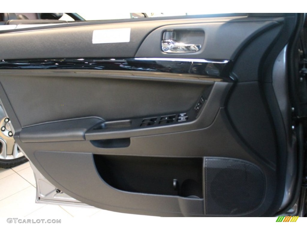 2012 Mitsubishi Lancer Evolution GSR Black Recaro Door Panel Photo #78401059