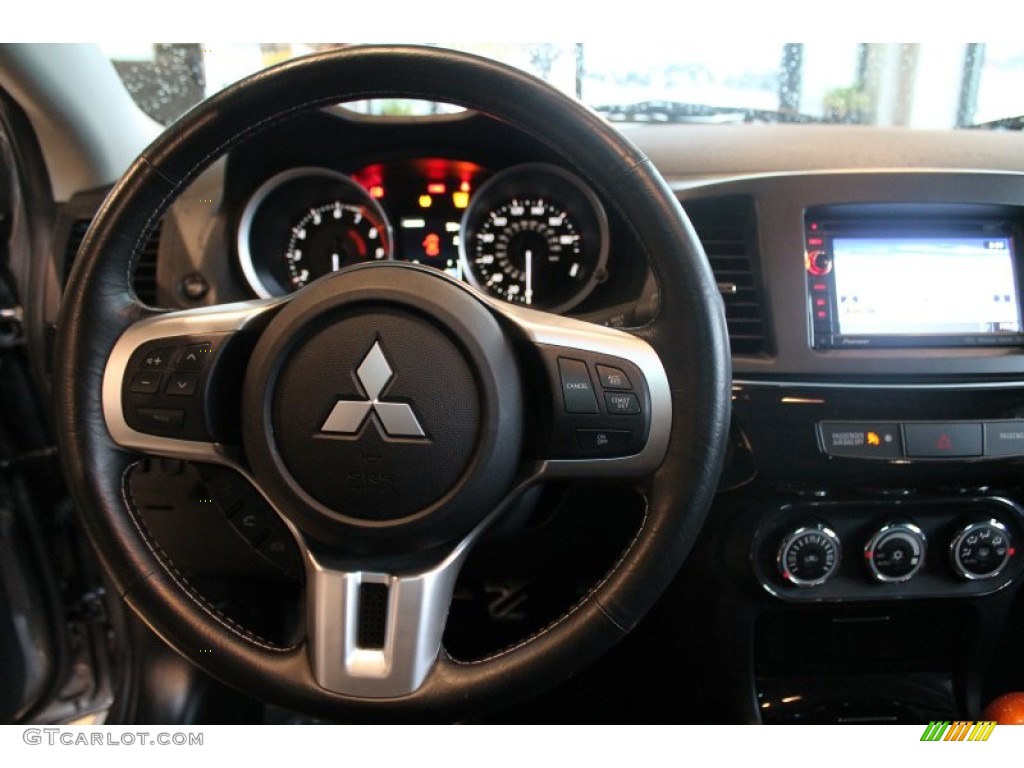 2012 Mitsubishi Lancer Evolution GSR Black Recaro Steering Wheel Photo #78401087