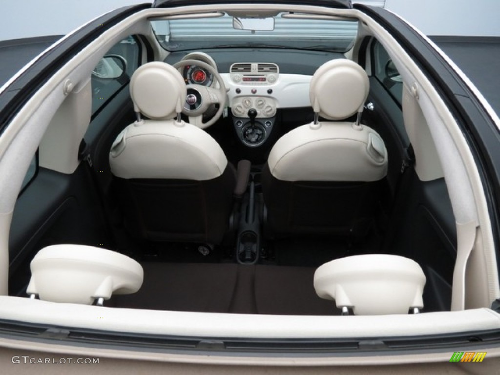 Tessuto Marrone/Avorio (Brown/Ivory) Interior 2012 Fiat 500 c cabrio Pop Photo #78402562