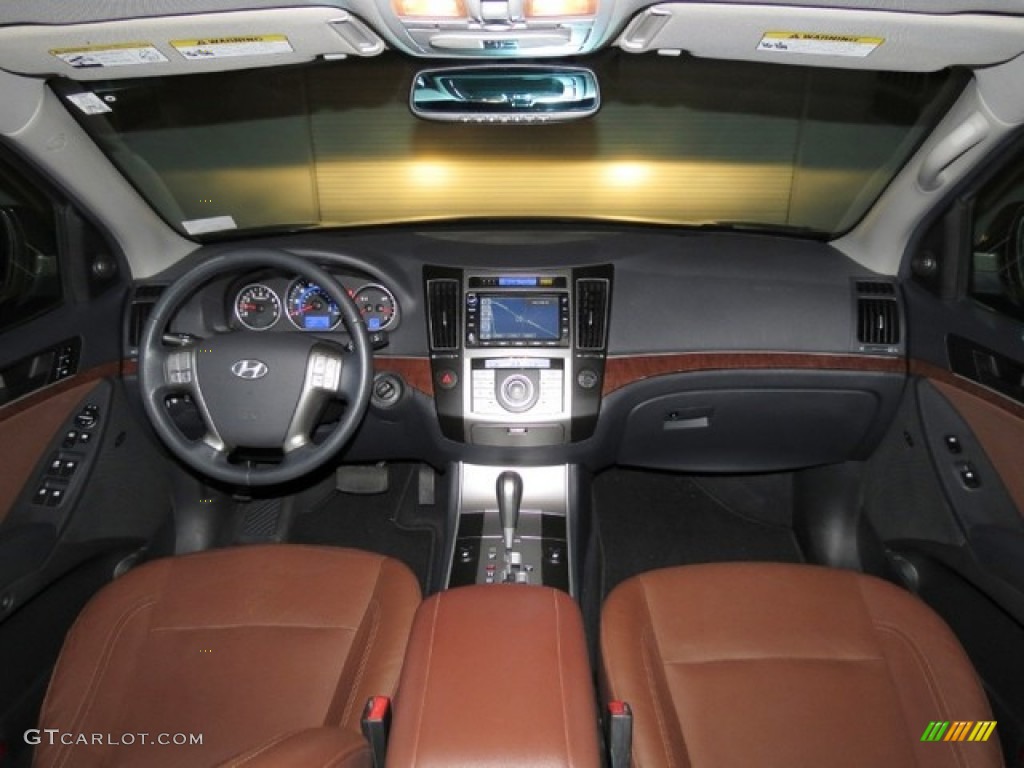2008 Hyundai Veracruz Limited Black/Saddle Dashboard Photo #78405658