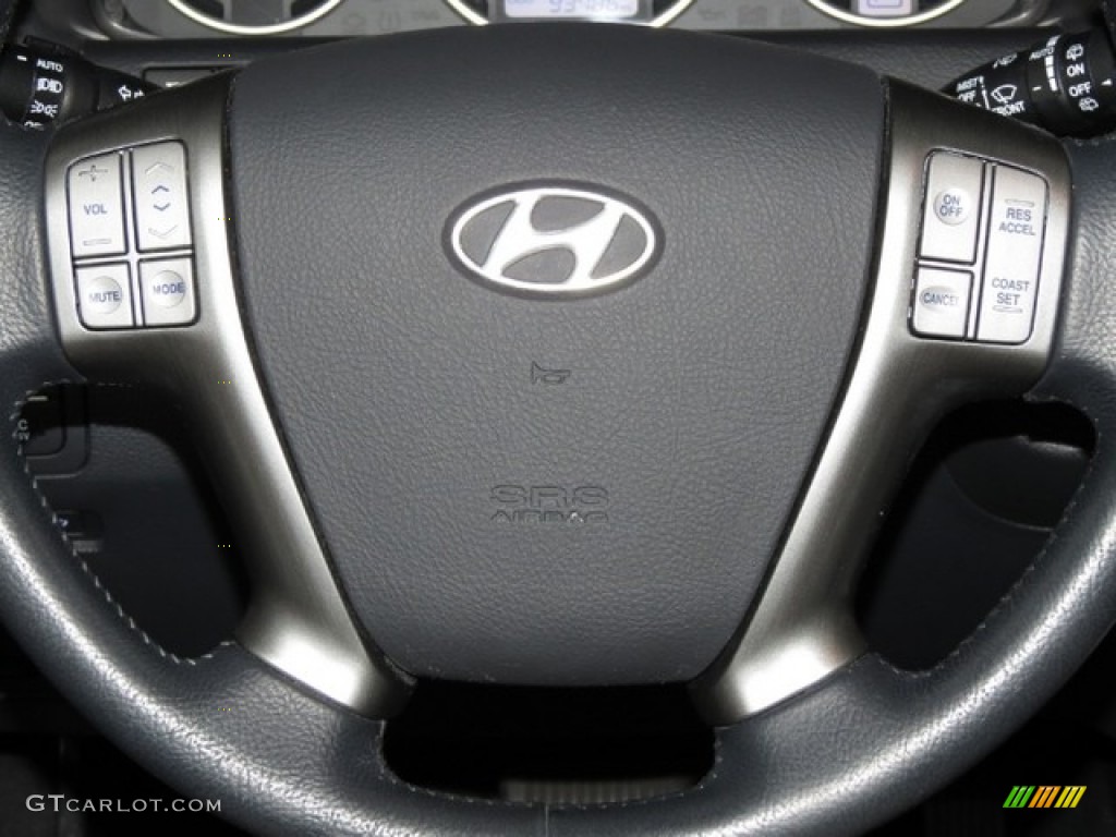 2008 Hyundai Veracruz Limited Black/Saddle Steering Wheel Photo #78405848