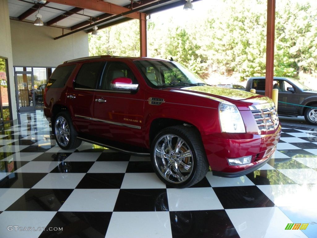 2007 Escalade AWD - Red-E / Cocoa/Light Cashmere photo #1