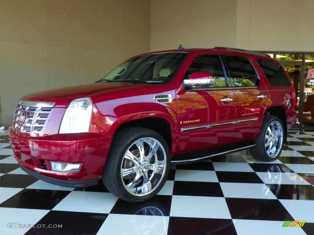 2007 Escalade AWD - Red-E / Cocoa/Light Cashmere photo #3