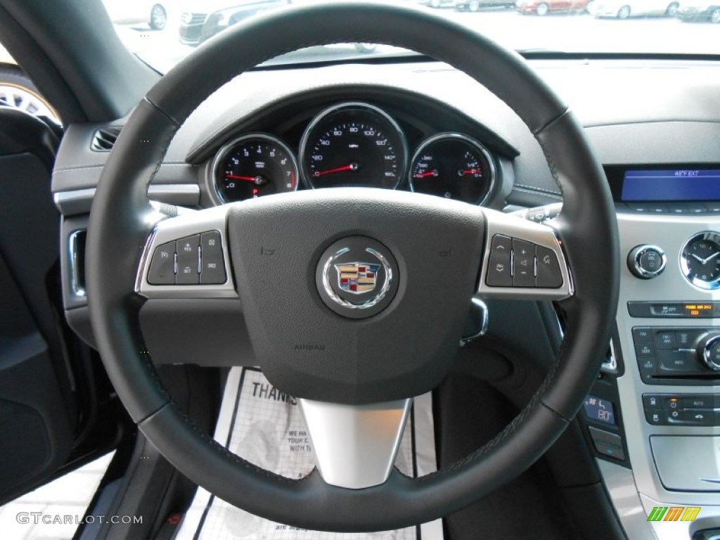 2013 Cadillac CTS 4 AWD Coupe Ebony Steering Wheel Photo #78409196