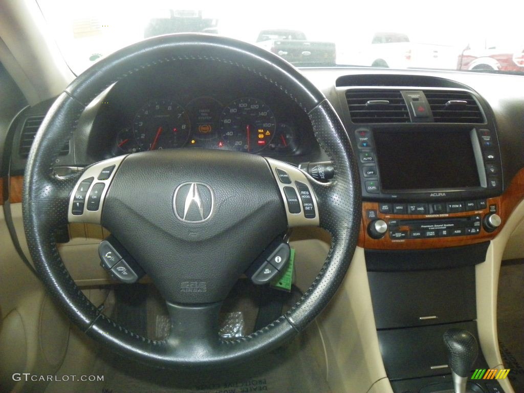 2006 Acura TSX Sedan Parchment Steering Wheel Photo #78411095