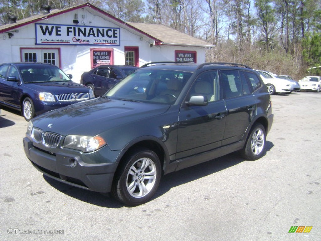 2005 X3 3.0i - Highland Green Metallic / Sand Beige photo #1