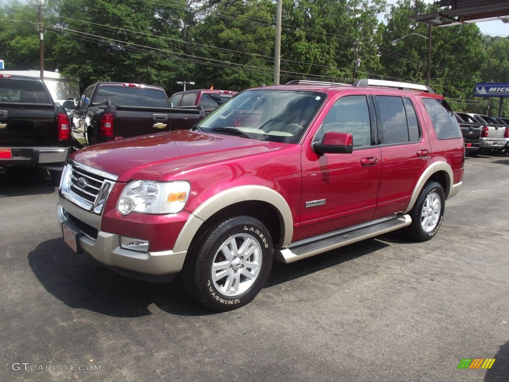 2006 Explorer Eddie Bauer 4x4 - Redfire Metallic / Camel/Stone photo #3