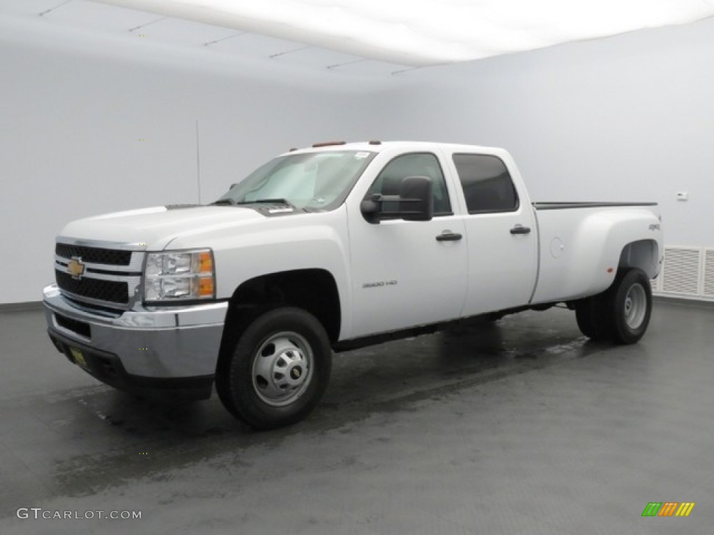 2012 Silverado 3500HD WT Crew Cab 4x4 Dually - Summit White / Dark Titanium photo #1