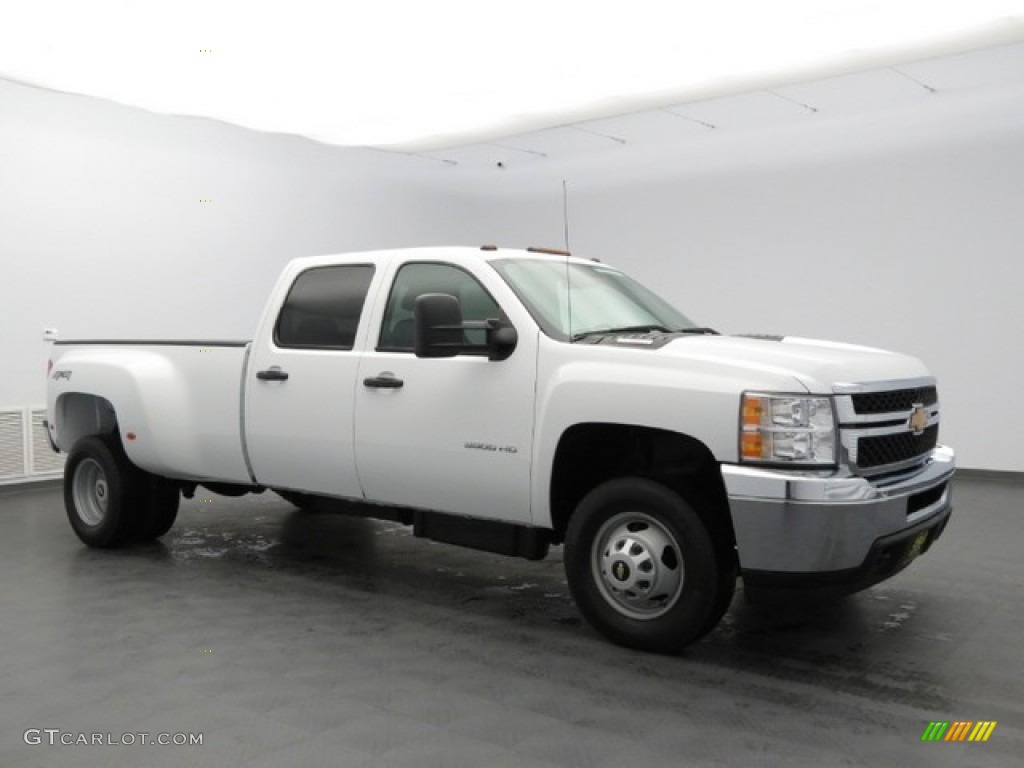 Summit White 2012 Chevrolet Silverado 3500HD WT Crew Cab 4x4 Dually Exterior Photo #78412859