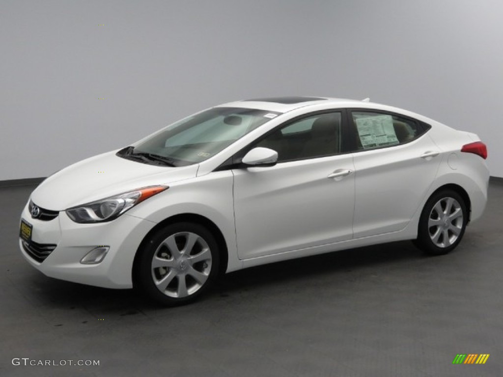 2013 Elantra Limited - Shimmering White / Beige photo #1