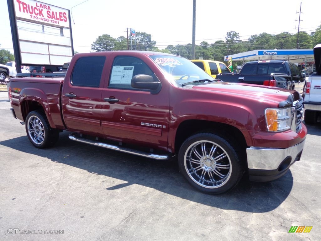 2008 Sierra 1500 SLE Crew Cab - Sonoma Red Metallic / Light Cashmere photo #1