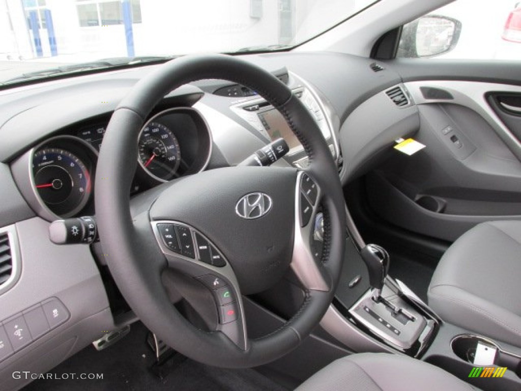 2013 Elantra Coupe SE - Black Noir Pearl / Gray photo #6