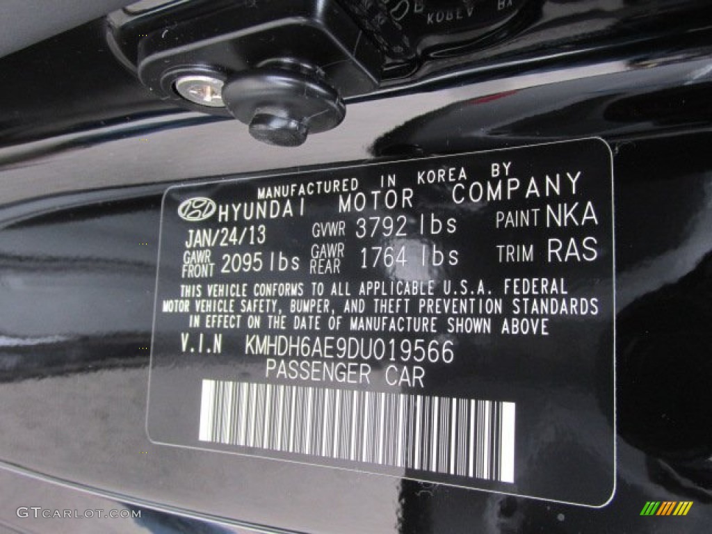 2013 Elantra Coupe SE - Black Noir Pearl / Gray photo #10