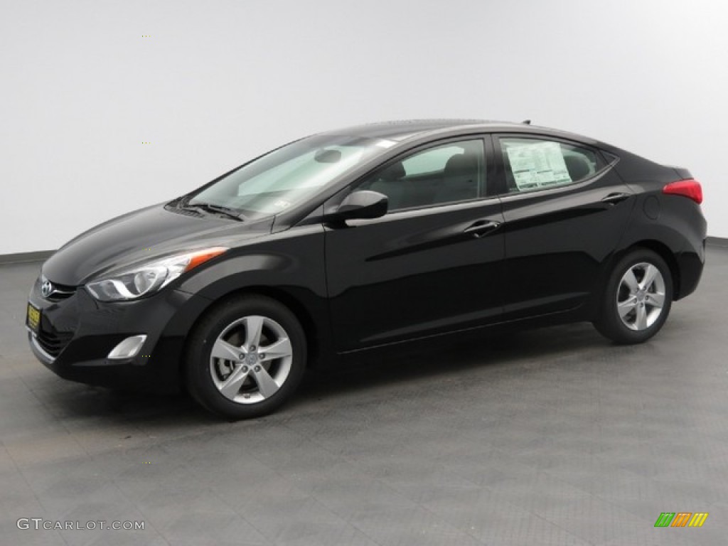 2013 Elantra GLS - Midnight Black / Gray photo #1