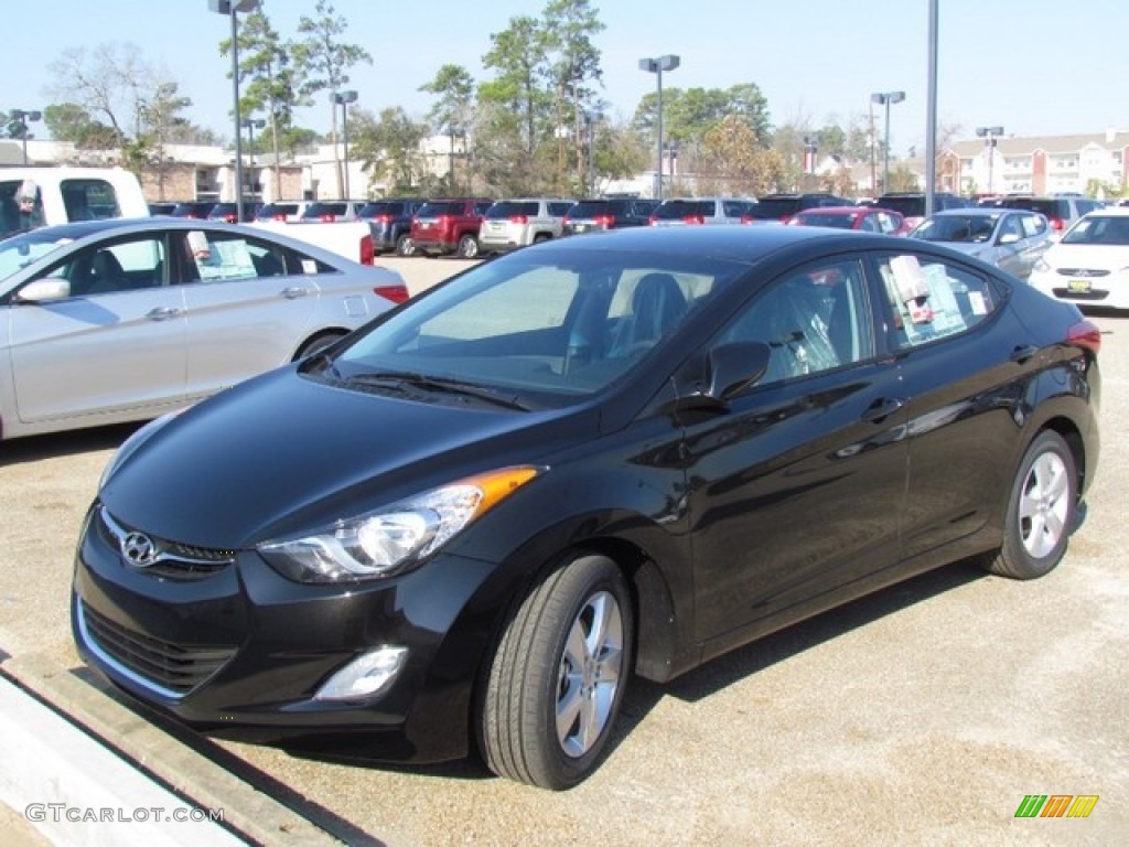 2013 Elantra GLS - Midnight Black / Gray photo #2