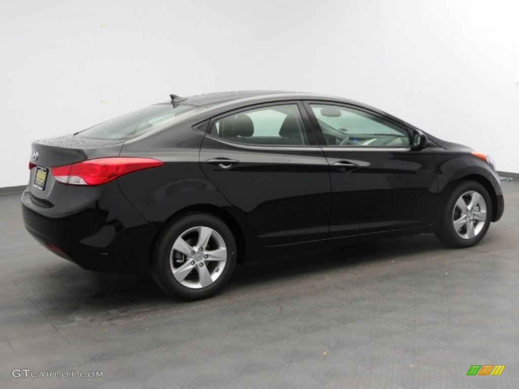 2013 Elantra GLS - Midnight Black / Gray photo #3