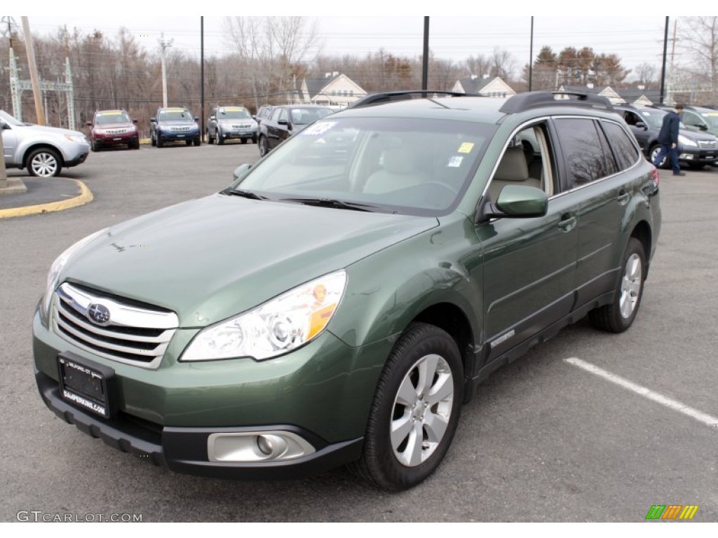 2012 Outback 2.5i Premium - Cypress Green Pearl / Warm Ivory photo #3