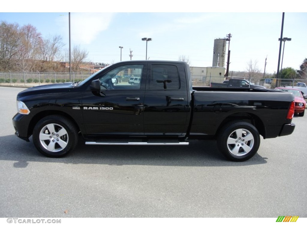 Black 2012 Dodge Ram 1500 Express Quad Cab 4x4 Exterior Photo #78419729