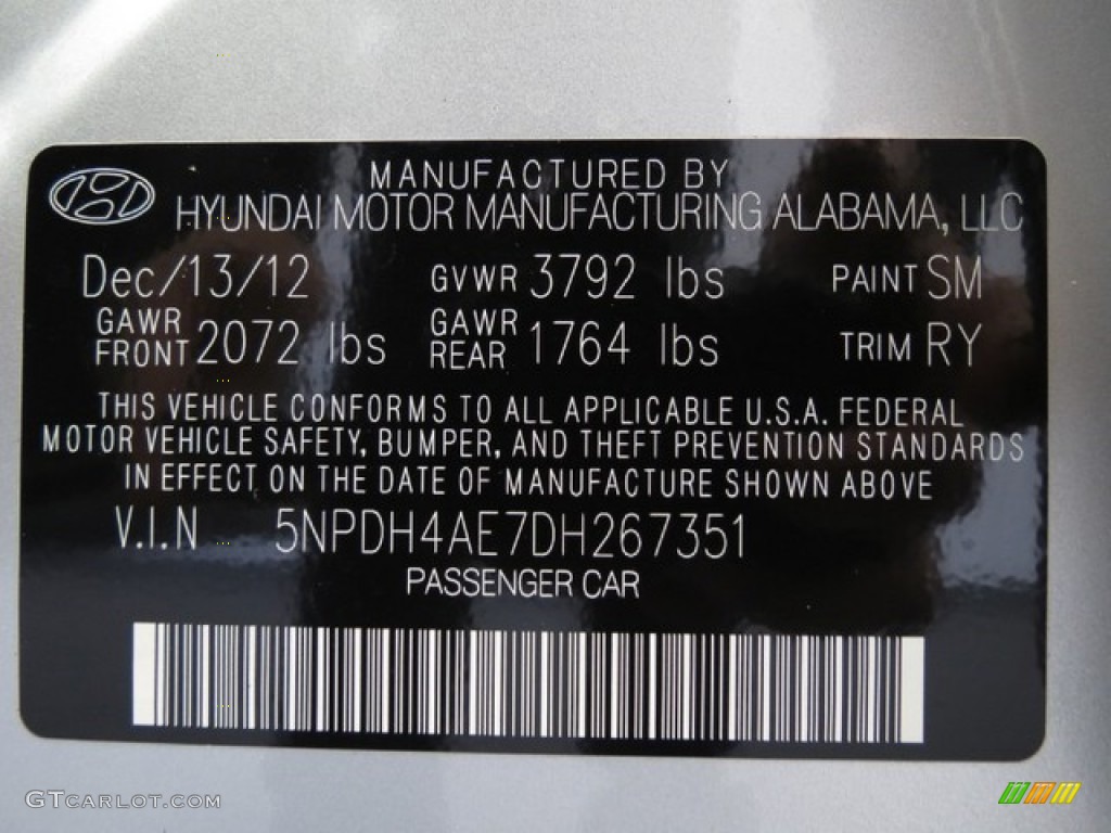 2013 Elantra Limited - Silver / Black photo #8