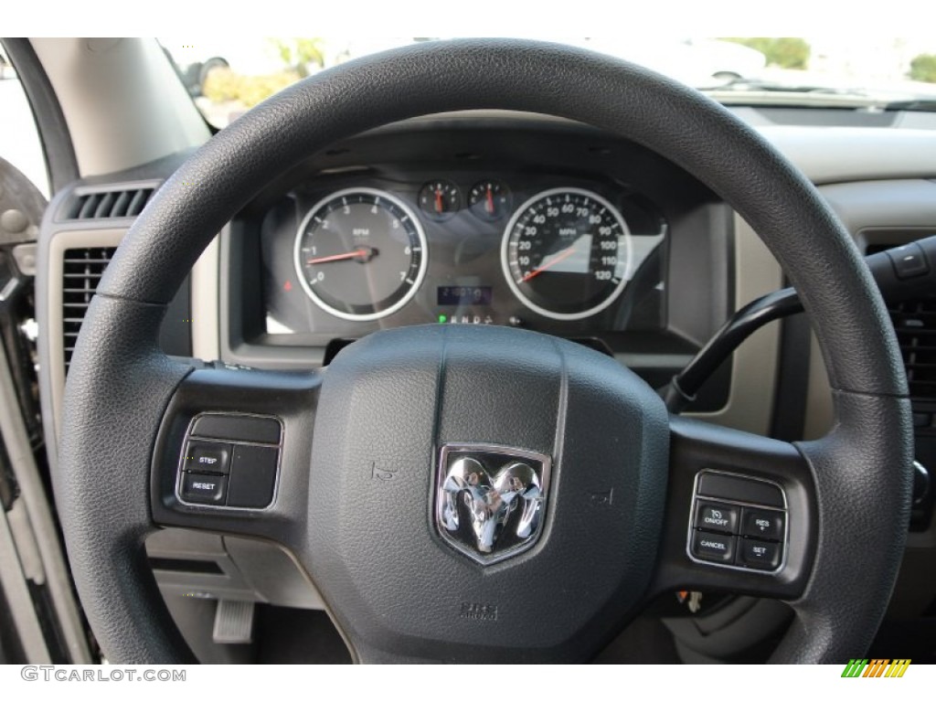 2012 Dodge Ram 1500 Express Quad Cab 4x4 Dark Slate Gray/Medium Graystone Steering Wheel Photo #78420023