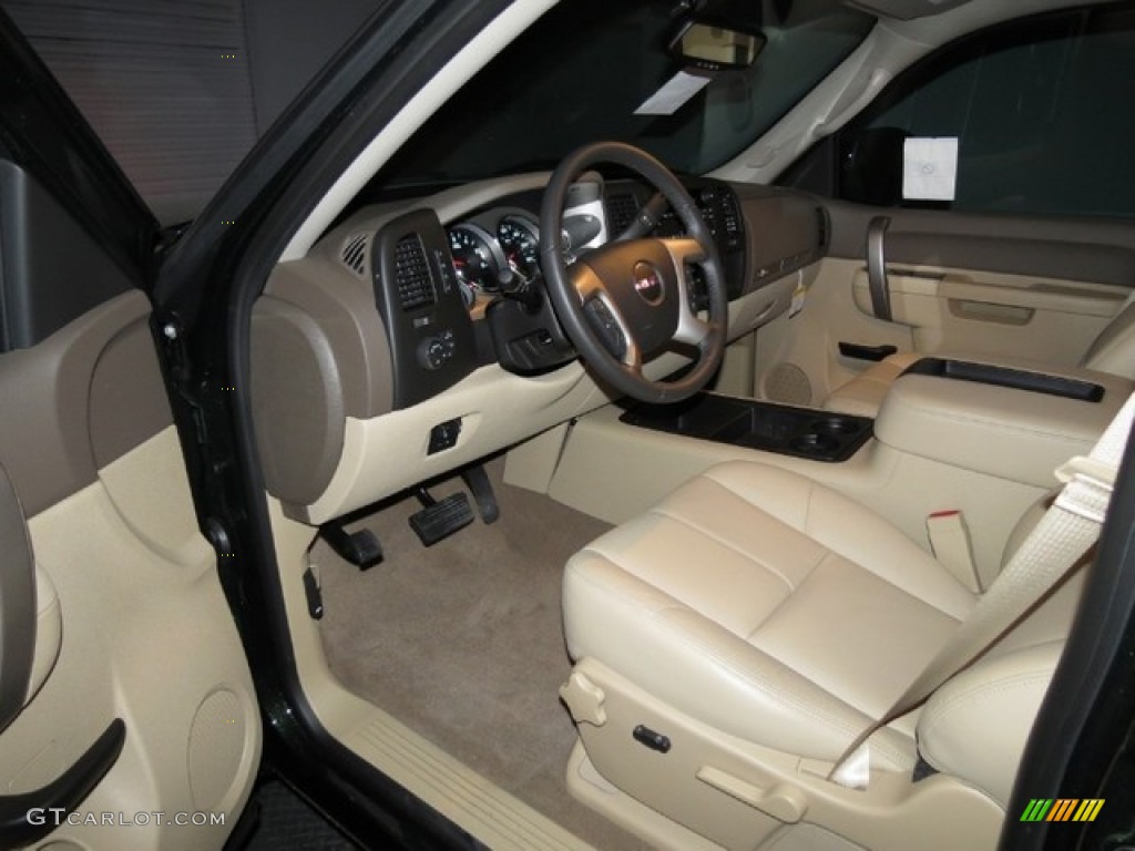 2013 Sierra 1500 SLE Crew Cab 4x4 - Mineral Green Metallic / Very Dark Cashmere/Light Cashmere photo #4