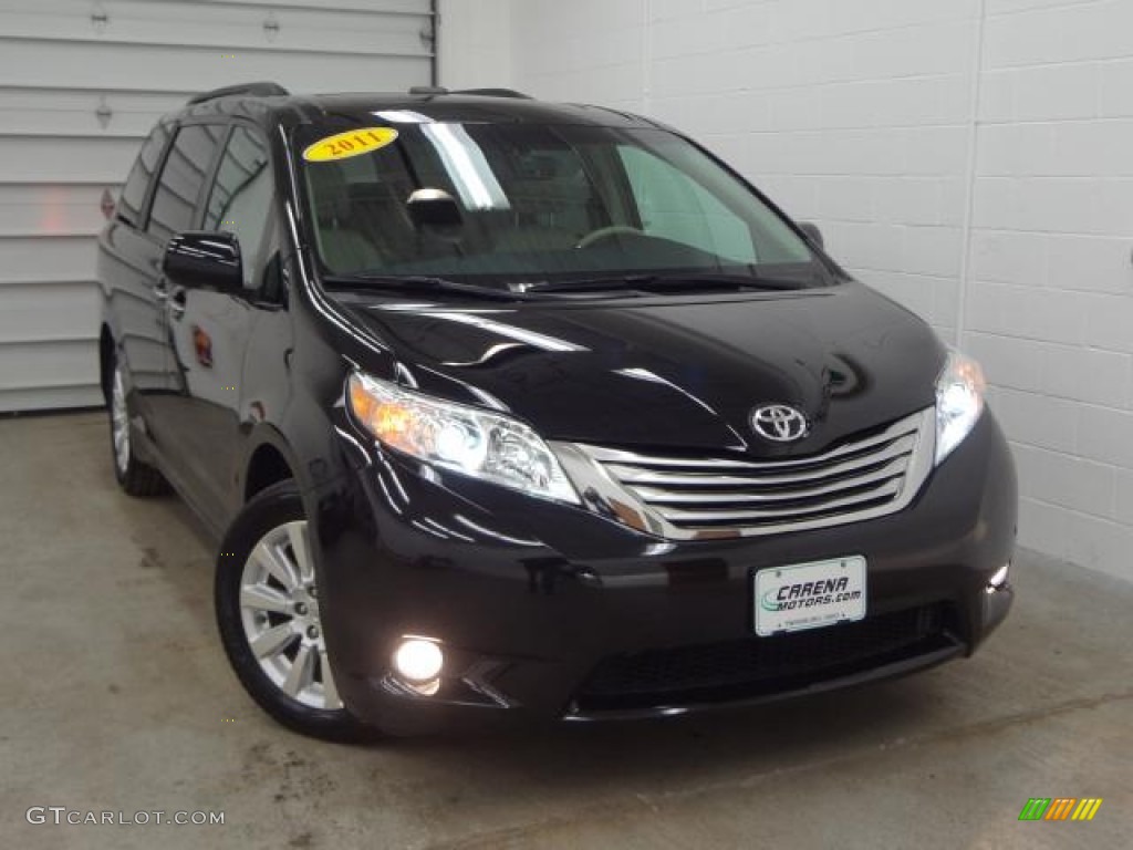 2011 Sienna Limited AWD - Black / Bisque photo #2