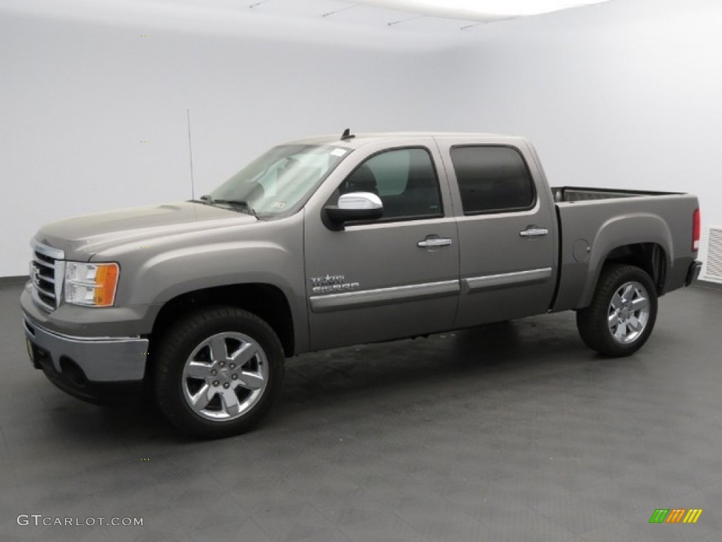 2013 Sierra 1500 SLE Crew Cab - Steel Gray Metallic / Ebony photo #1