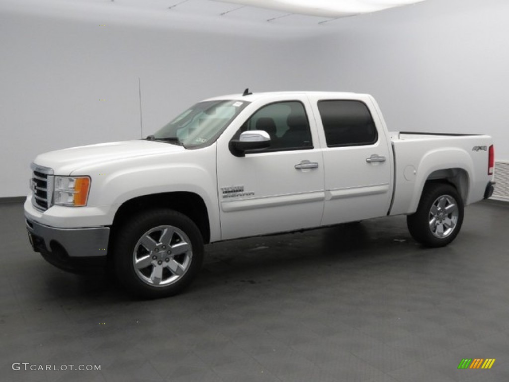 2013 Sierra 1500 SLE Crew Cab 4x4 - Summit White / Ebony photo #1