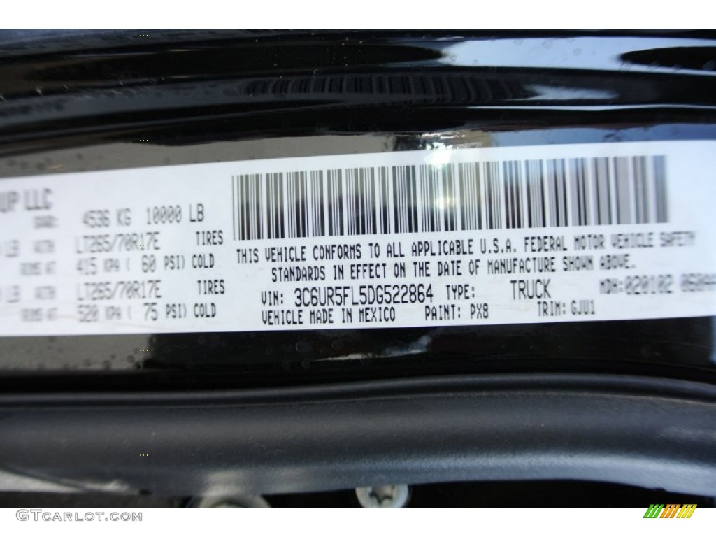 2013 Ram 2500 Laramie Crew Cab 4x4 Color Code Photos