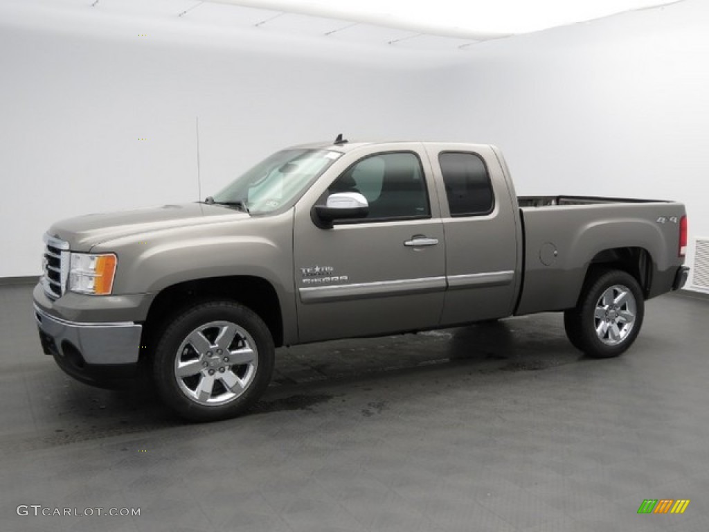2013 Sierra 1500 SLE Extended Cab 4x4 - Steel Gray Metallic / Ebony photo #1