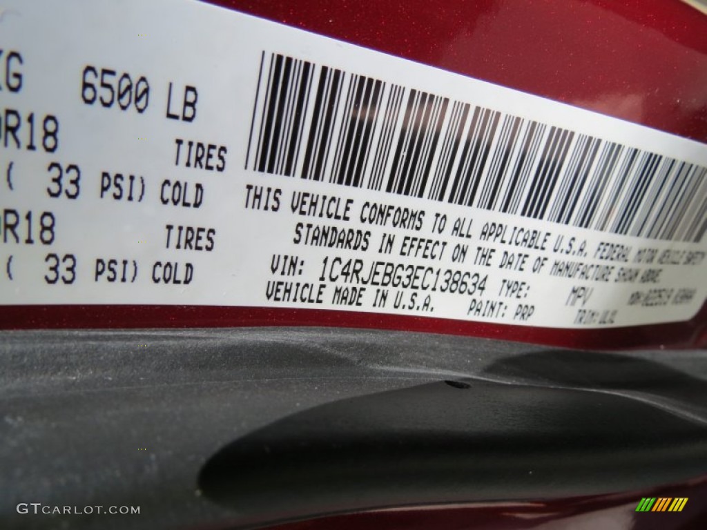 2014 Grand Cherokee Color Code PRP for Deep Cherry Red Crystal Pearl Photo #78427297