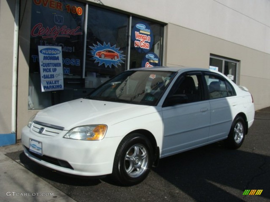 2003 Civic LX Sedan - Taffeta White / Gray photo #1