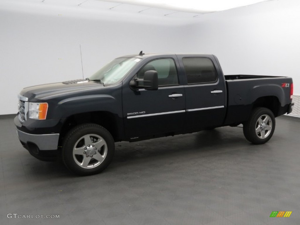 Graphite Blue Metallic 2013 GMC Sierra 2500HD SLT Crew Cab 4x4 Exterior Photo #78429116