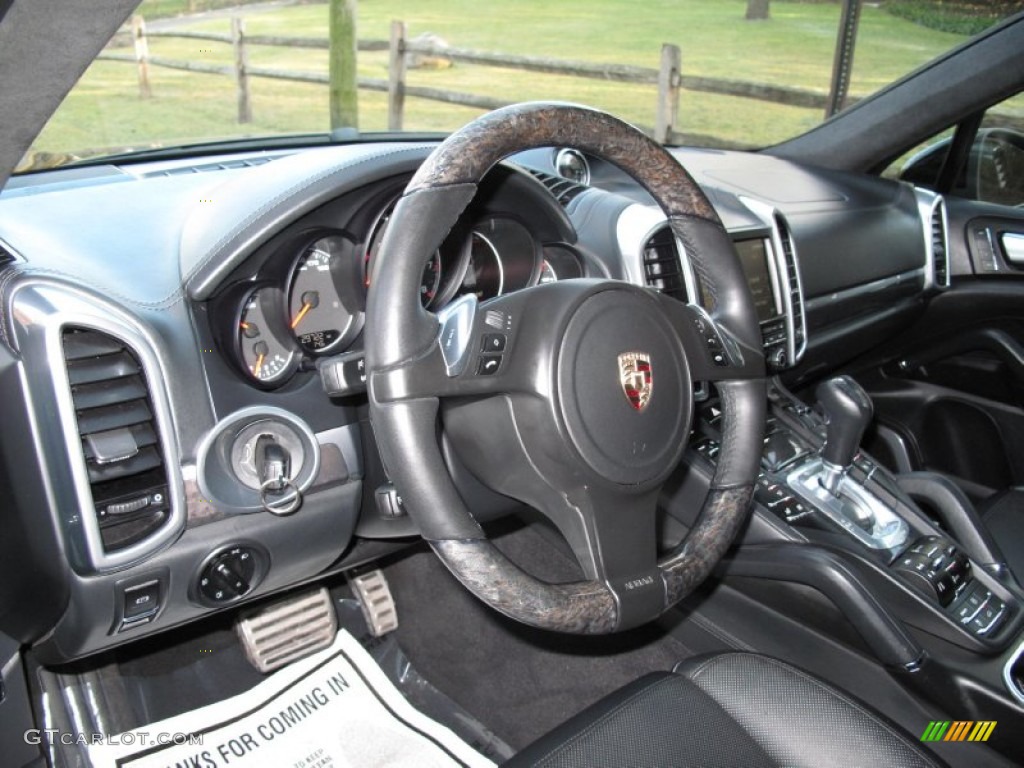 2011 Porsche Cayenne Turbo Black Steering Wheel Photo #78429203