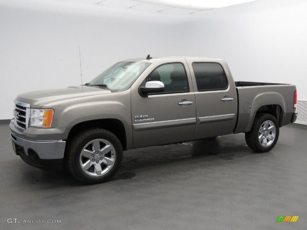2013 Sierra 1500 SLE Crew Cab - Steel Gray Metallic / Ebony photo #1