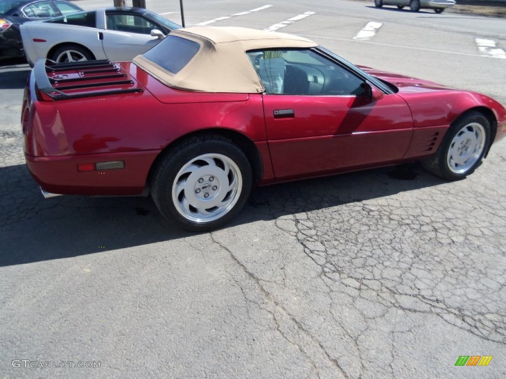 1991 Corvette Convertible - Dark Red Metallic / Saddle photo #3
