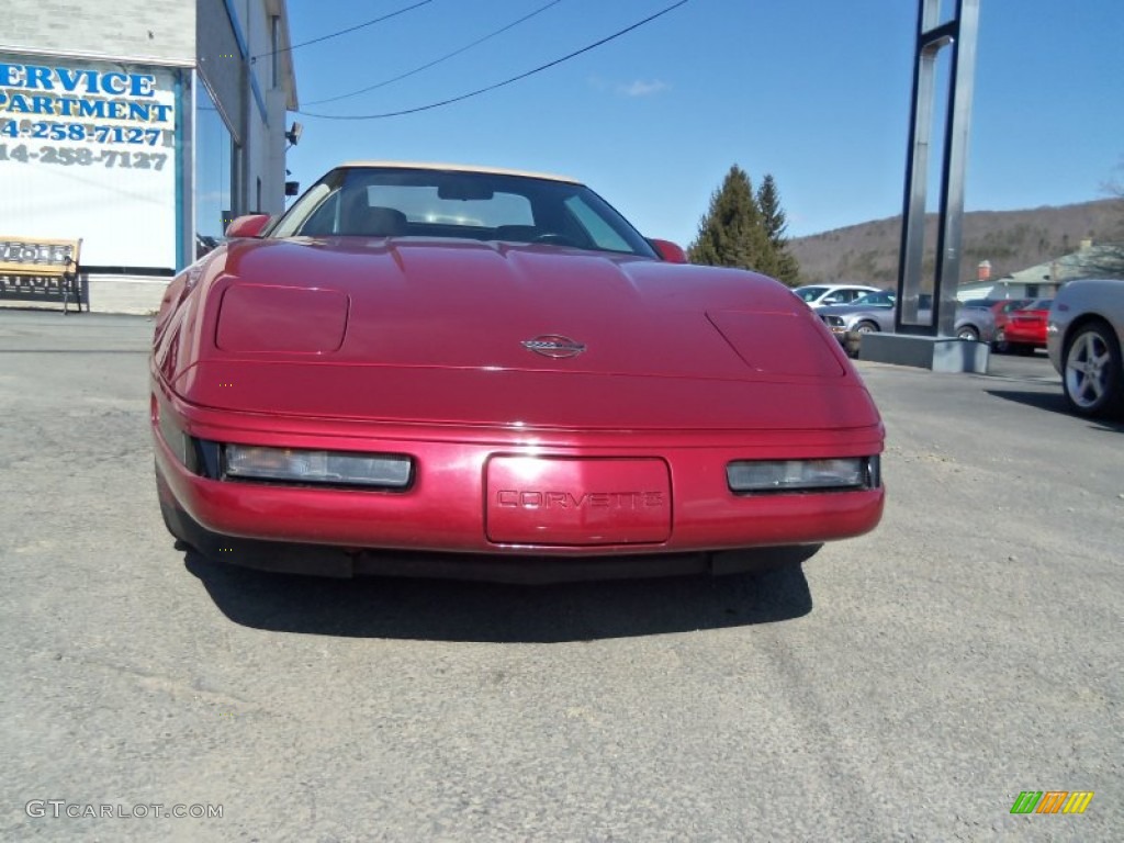 1991 Corvette Convertible - Dark Red Metallic / Saddle photo #5