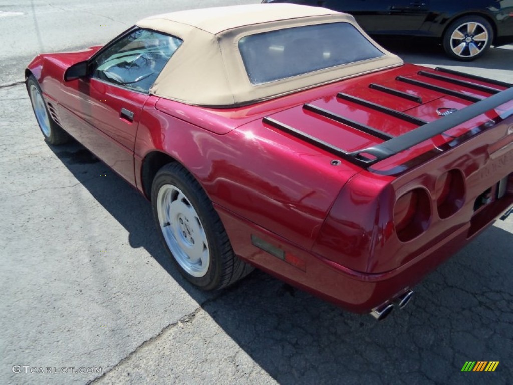 1991 Corvette Convertible - Dark Red Metallic / Saddle photo #7