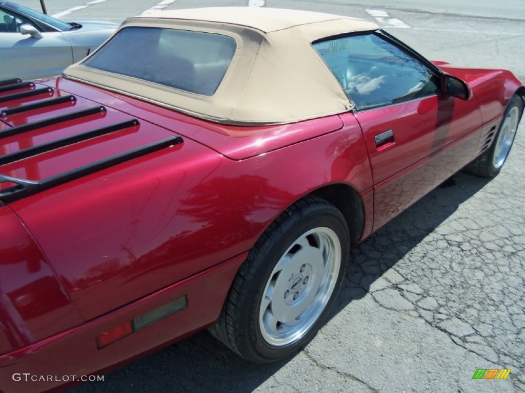 1991 Corvette Convertible - Dark Red Metallic / Saddle photo #14