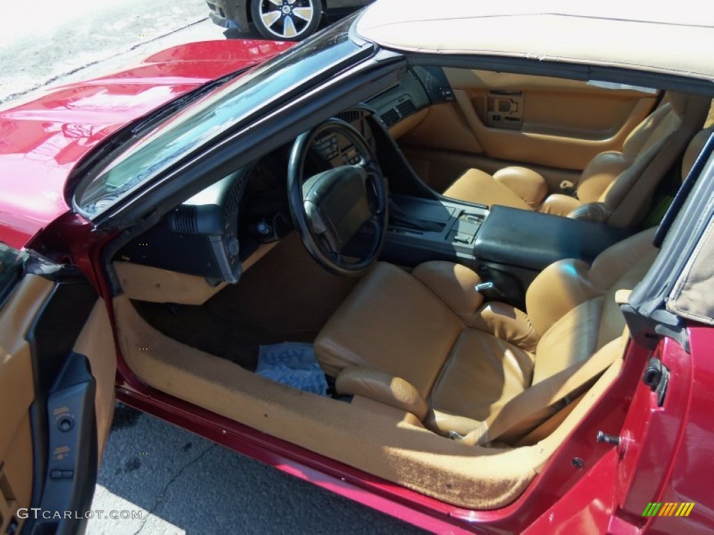 1991 Corvette Convertible - Dark Red Metallic / Saddle photo #19