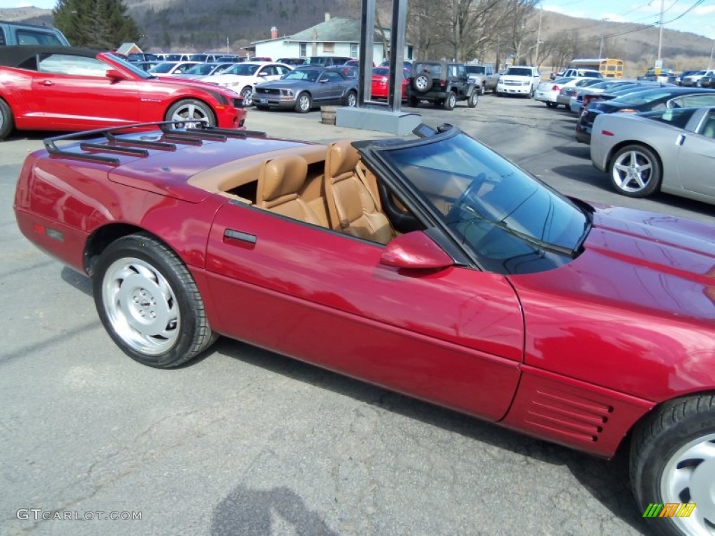 1991 Corvette Convertible - Dark Red Metallic / Saddle photo #26