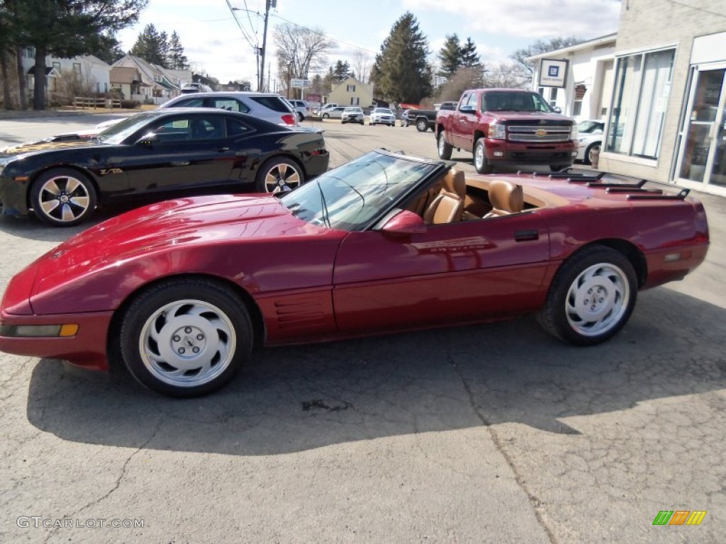 1991 Corvette Convertible - Dark Red Metallic / Saddle photo #32
